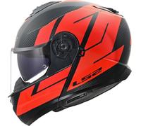 LS2 FF908 Strobe II Code Casco, nero-rosso, taglia XS per maschi