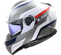 LS2 FF908 Strobe II Monza, casco ribaltabile XL male Bianco/Grigio/Blu/Rosso