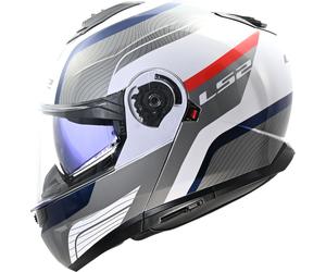 LS2 FF908 Strobe II Monza, casco ribaltabile XS male Bianco/Grigio/Blu/Rosso