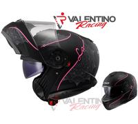 LS2 FF908 STROBE II P/J CASCO MODULARE HELMET MATT BLACK PINK TG M 57/58 cm