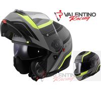 LS2, Casco Moto Modulare STROBE II MONZA Matt Black H-V Yellow, XXL