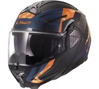 LS2 Helmets Casco moto modulare FF910 Advant II Glide Nero/Arancio opaco L