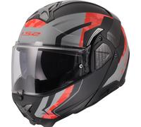 LS2 FF910 Advant II Glide Elmetto, nero/grigio/rosso, Taglia XXL (63/64)