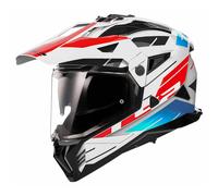 LS2 caschi da motocross Pioneer II Namib white blue red L