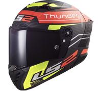 LS2 LS2 - Casco FF805 Thunder Carbon Nero Attack Matt Rosso / H-V Giallo M
