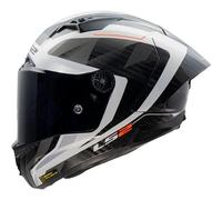 LS2 FF805 Thunder GP Raute Carbon Casco, grigio-bianco, taglia S per maschi