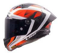 LS2 FF805 Thunder GP Raute Carbon Casco, bianco-rosso, taglia XS per maschi
