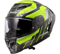 casco ls2 ff807 dragon carbon trax - giallo XL