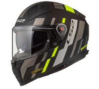 LS2 FF811 Vector II Tron, casco integrale XS male Opaco Nero/Grigio/Giallo Fluo