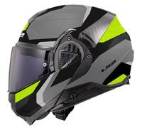 LS2, Casco Moto Modulare ADVANT II TRIPLE Light Grey H-V Yellow, 3XL