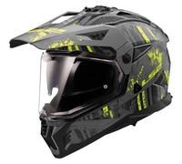 LS2 LS2 - Casco MX702 Pioneer II Crazy Matt Nero / Grigio / H-V Giallo S