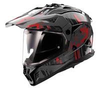 LS2 MX702 Pioneer II Crazy, casco enduro L male Grigio/Nero/Rosso