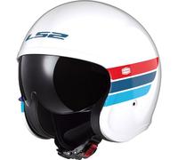 Casco Jet Ls2 OF599 Spitfire II Retro Bianco Blu Rosso Lucido