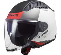 LS2 OF600 Copter II Urbane Casco Jet, nero-bianco-rosso, taglia M