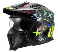 LS2, Casco Moto Jet Modulare DRIFTER RAYZ Gloss Black Blue, XL