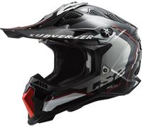 LS2 MX700 Subverter Evo II Arched Casco da motocross, nero/argento, Taglia XS (53/54)