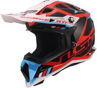 LS2 MX700 Subverter Evo II Stomp Casco da motocross, bianco/blu/rosso, Taglia L (59/60)