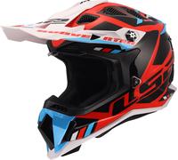 LS2 MX700 Subverter Evo II Stomp, casco da motocross L male Nero/Bianco/Azzurro/Rosso