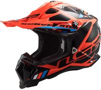 LS2 MX700 Subverter Evo II Stomp Casco da motocross, nero-arancione, taglia L per maschi