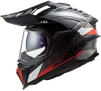 LS2 MX701 C Explorer Frontier G Casco da motocross, nero-rosso, taglia XS per maschi