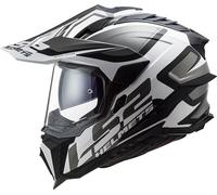 LS2 MX701 Explorer Alter Matt Casco da motocross, nero opaco/bianco, Taglia M (57/58)