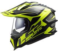 LS2 MX701 Explorer Alter Matt Casco da motocross, nero opaco/giallo, Taglia S (55/56)