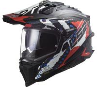 LS2 MX701 Explorer C Extend Carbon Casco Motocross, nero opaco/rosso, Taglia XS (53/54)
