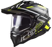 LS2, Casco Moto Cross EXPLORER CARBON EDGE Black H-V Yellow Titanium, L