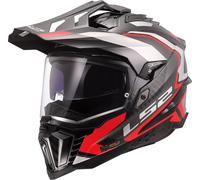 LS2 MX701 Explorer Carbon Frontier II Casco da motocross, carbone-rosso, taglia M per maschi