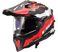 LS2 MX701 Explorer Carbon Trick, casco avventura XS male Nero/Bianco/Rosso