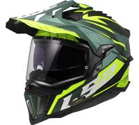 LS2 MX701 Explorer Spire, casco enduro 3XL male Opaco Verde Scuro/Verde Chiaro/Giallo Fluo
