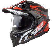 LS2 MX701 Explorer Spire Casco da motocross, nero-grigio-rosso, taglia XS