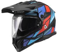 Casco Integrale On-Off Touring Ls2 MX702 Pioneer II Block Nero Rosso Blu Opaco XXL