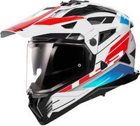 LS2 MX702 Pioneer II Namib Casco da motocross, bianco-rosso-blu, taglia 2XL per maschi