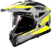 LS2 MX702 Pioneer II Namib Casco da motocross, grigio-giallo, taglia S per maschi