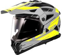 LS2 MX702 Pioneer II Namib, casco enduro M male Opaco Grigio/Giallo Fluo