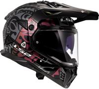 LS2 MX702 Pioneer II Rangi, casco avventura S male Nero/Argento/Lilla