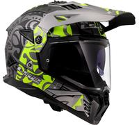 LS2 MX702 Pioneer II Rangi, casco avventura XL male Argento/Giallo Fluo/Nero