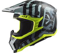 LS2 MX703 X-Force Barrier Carbon Casco Motocross, nero-blu, taglia M per maschi
