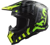 LS2 MX703 X-Force Barrier Carbon Casco Motocross, nero-verde, taglia 2XL per maschi