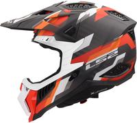 Casco Cross LS2 MX703 X-Force Phantom Arancione Rosso In Carbonio XL