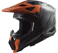 LS2 MX703 X-Force Victory Carbon Casco Motocross, nero/arancione, Taglia S (55/56)