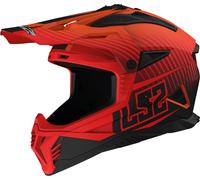LS2 MX708 Fast II Duck Casco da motocross, rosso, taglia L