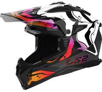 LS2 MX708 Fast II Wash, casco a croce L male Bianco/Nero/Rosso