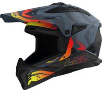 LS2 MX708 Fast II Wash, casco a croce L male Grigio Scuro/Nero/Arancione