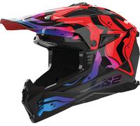 LS2 MX708 Fast II Wash Casco da motocross, nero/rosso/blu, Taglia L (59/60)
