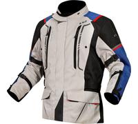 LS2 Narvik impermeabile Giacca tessile moto, grigio-rosso-blu, taglia 4XL per maschi