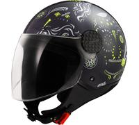 LS2 Casco Moto Jet OF558 Sphere Lux II Maxca Nero-Giallo Fluo Taglia M (57 cm)