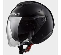LS2 of573 Twister DVS Casco jet Casco da Motociclista einzelner Mono MX Casco Nero Lucido