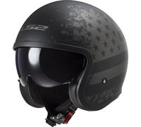 Casco Jet Ls2 OF599 Spitfire II Black Flag Nero Titanio Opaco S